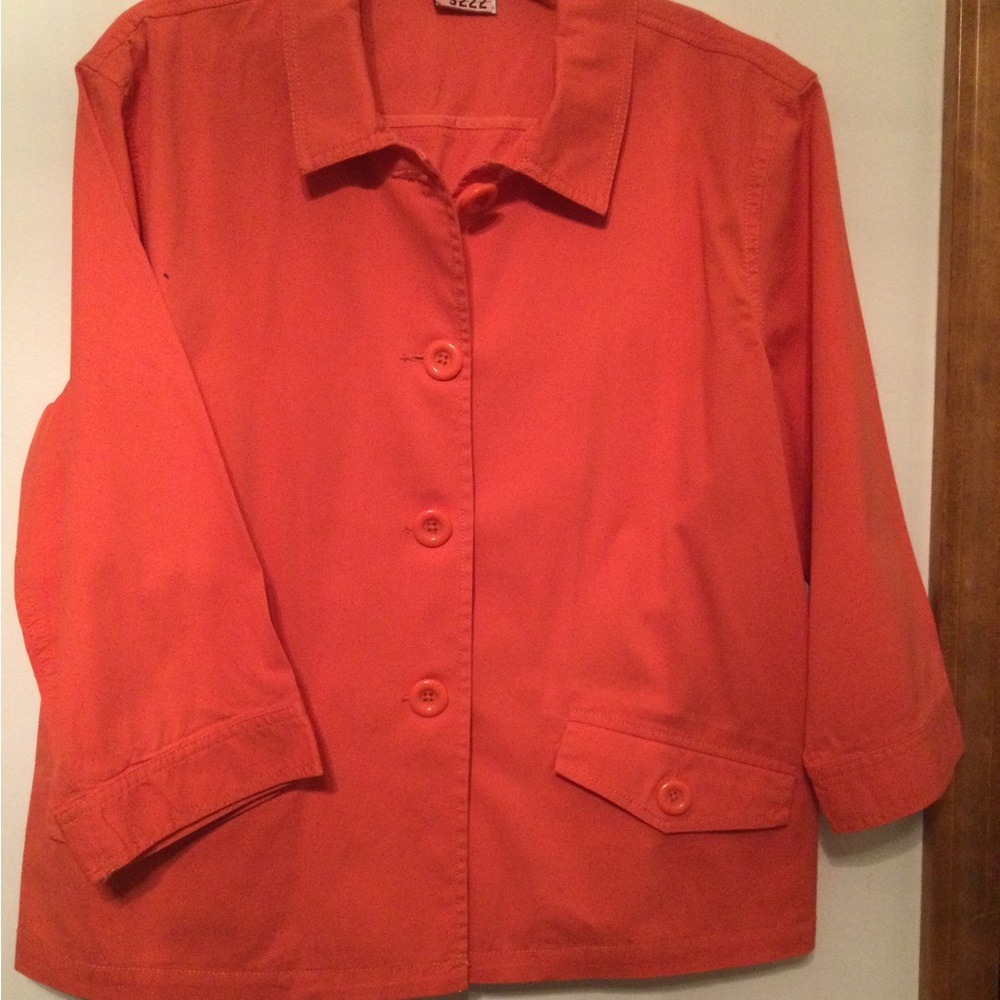 Chicos Cotton Utility Jacket, sz L